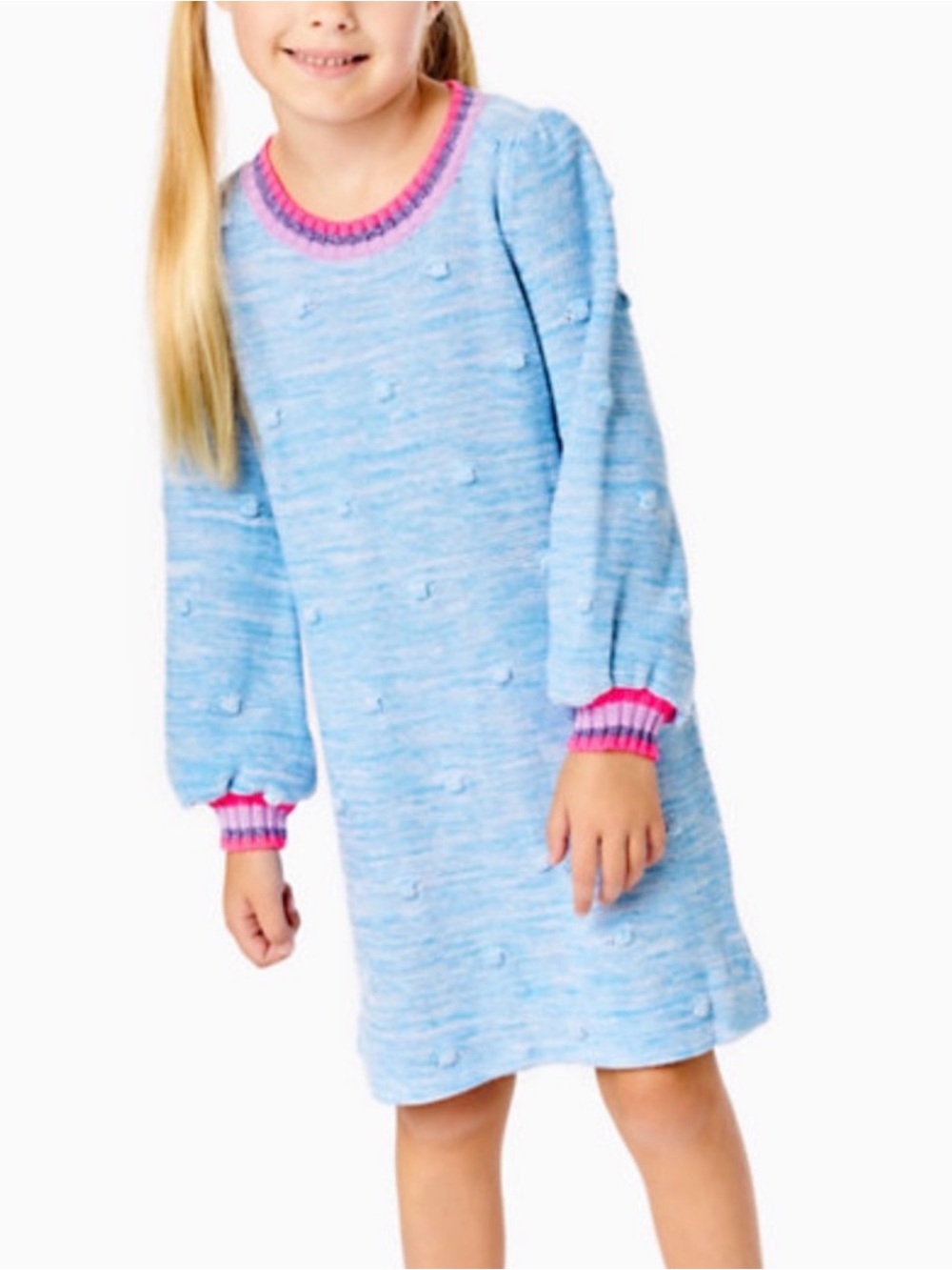 Lilly Pulitzer Mini Verna Sweater Dress in Blue Peri Marl Sz L 10-12